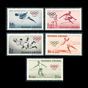 ■ルアンダウルンディ切手　1960年　ローマ五輪 / オリンピック　5種完