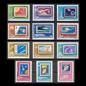 ■ハンガリー切手　1969年　各国の宇宙開発切手　12種完