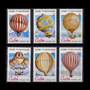■キューバ切手　1983年　気球200周年　6種完