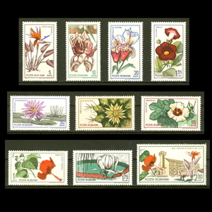 ■ルーマニア切手　1965年　花 / フラワー　10種完