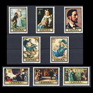 Art hand Auction ■Timbres espagnols 1974 Peintures / Eduardo Rosales Tobias et l'ange et 8 autres types complets, antique, collection, timbre, carte postale, L'Europe 