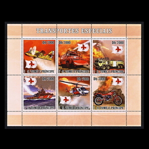 ■サントメ切手　2007年　赤十字　6種シート