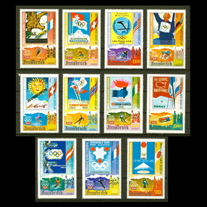■赤道ギニア切手　1976年　歴代冬季五輪 / オリンピック　11種完