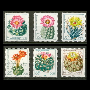 # East Germany stamp flower / cactus / succulent plant 6 kind .
