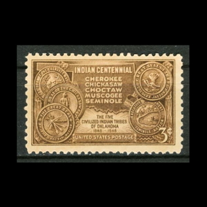 ■アメリカ切手　1948年　オクラホマ州 / インディアン 100周年