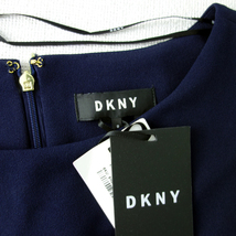 新品 DKNY 4/9号 ダナキャラン 紺 ベルスリーブ ワンピース パーティドレス 長袖 結婚式二次会 披露宴 発表会 お呼ばれ オフィス 華41W2901_画像8