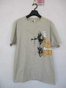 ★ Liuemech メンズ 半袖 プリントTシャツ MADE IN USA ベージュ