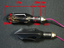 汎用 LED シーケンシャル ウインカー アロー 2個セット 流れるウインカー 動画有り オレンジ オートバイ バイク_画像2