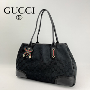 ■GUCCI グッチ■ プリンシー GGキャンバス シェリーライン トートバッグ ショルダーバック シェリーリボン付 