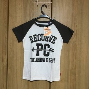 【新品】ポプシーチャム◆半袖Tシャツ(白x矢PC)◆サイズM(150)◆3800円がお得☆