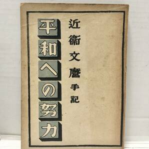 昭21[近衛文麿平記 平和への努力]田中寛次郎 146P