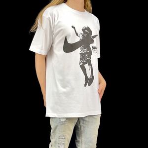 新品 バンクシー BANKSY スウォッシュ AIR スポーツ ジャンプ 少年 大きい オーバー ワイド フィット ビッグ プリント Tシャツ 4XLサイズ