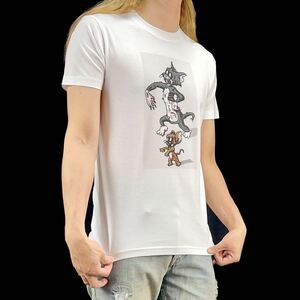 新品 トムとジェリー Tom and Jerry 猫 ネコ ネズミ アメリカ カートゥーンアニメ ゾンビ パロディ Tシャツ Lサイズ 男女兼用 ユニセックス