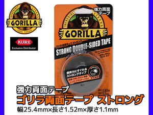 GORILLA powerful both sides tape Gorilla strong width 25.4mm length 1.52m thickness 1.1mm 1779 acrylic fiber cohesion . all weather type flat slide surface . surface water-proof . guarantee . power powerful 