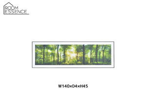東谷 アートパネル 森林 ワイドパネル アートキャンバス おしゃれ 壁掛け W140×D4×H45 ART-201A あずまや メーカー直送 送料無料