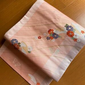 名古屋帯 蝶 花 金糸