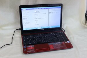 現状品 15.6インチ TOSHIBA Dynabook T350/34AR PT35034ASFR モデナレッド Pentium P6100 メモリ2GB HDD無し 起動確認済