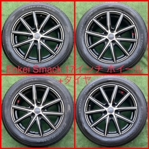 220419-04 FIRESTONE FIREHAWK WIDE OVAL ラジアルタイヤ+ENKEI SMACK 17inch Wheel CROWN/ALPHARD/FUGA/ELGRANDなど