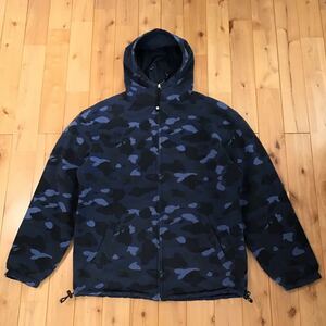 ★リバーシブル★ blue camo ジップ パーカー ジャケット Lサイズ a bathing ape BAPE reversible zip hoodie jacket エイプ ベイプ 迷彩 3