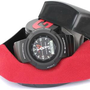 (27523)G-SHOCK AW-500-1E オリジナル仕様カスタム アナログ デジタル デジアナ スクリューバック (カスタムベゼル 黒白 白文字 当時物)