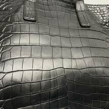 【最高級革 クロコダイル】上代70万 美品 大型 メンズ可 JRA証明付き トートバッグ crocodile 2way 黒 BLACK_画像7