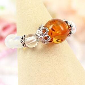  natural stone Power Stone ring ( ring ) amber (s-21-21)