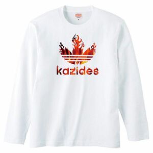 【送料無料】【新品】kazides カジデス 長袖 Tシャツ ロンT パロディ おもしろ プレゼント メンズ 白 Lサイズ