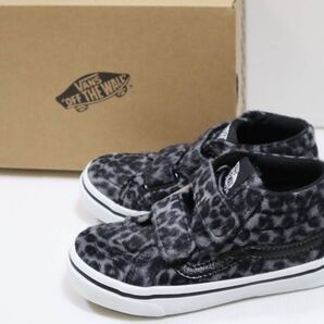 新品 18㎝ VANS バンズ キッズ SK8-MID スケートハイ ミッド レオパード 豹柄 ブラック 黒