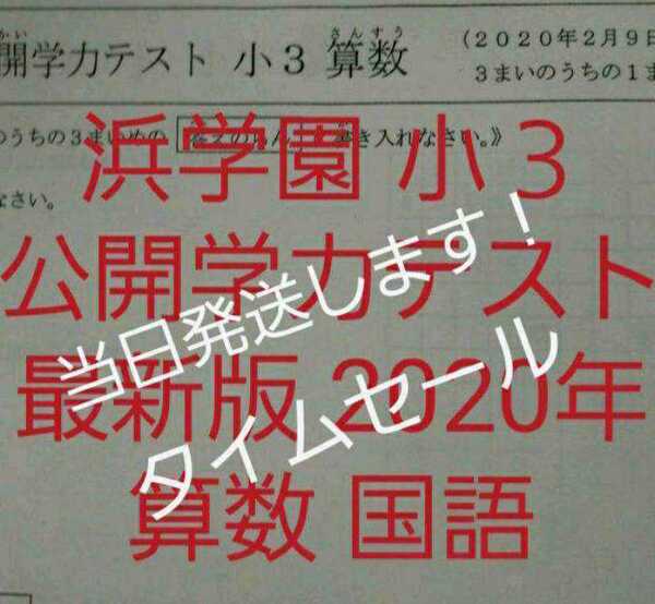 浜学園 小3 最新版 2020年 公開学力テスト