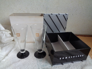 カメイガラス-KAMEIGLASS/シャンパングラス 2個セット/箱入未使用美品-長期保管品