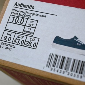 新品未使用 VANS バンズ US企画 AUTHENTIC オーセンティック Pig Suede ピグ スエード レザー ネイビー 送料無料 US10 28センチの画像10