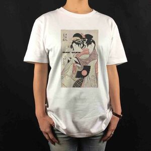 Art hand Auction Neues Ukiyo-e Ichirakutei Eisui Ushiwakamaru Minatsuru Hime Japan Art Prostitute Nishiki-e Schöne Frau T-Shirt SML XL Big Over Size XXL~5XL Langes T-Shirt Parka, Malerei, Ukiyo-e, drucken, Schöne Frau malt