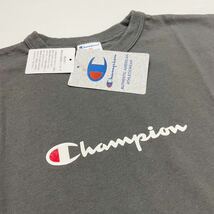 新品17156 Champion チャンピオン 150cm チャコールグレー　袖切り替え半袖Tシャツ プリントロゴ袖刺繍ロゴ綿100% 男女兼用キッズジュニア_画像3