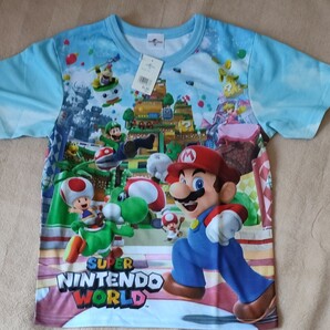 USJ Tスーパーニンテンドーワールド シャツ 半袖Tシャツ 男女兼用 総柄 マリオ 150