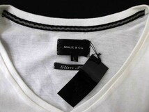 ∞【未使用】MALE&Co. メイルアンドコー Tシャツ カットソー Vネック 長袖 L 白 ホワイト メンズ □G8_画像6