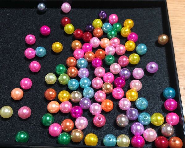 ハンドメイド素材　マルチカラーアクリルビーズ　multicolored 50pcs