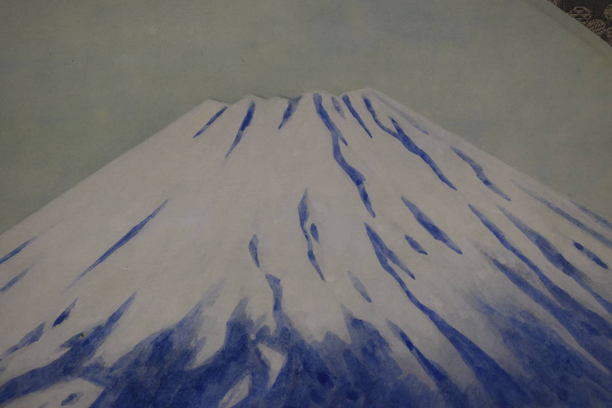 【真作】高木冨三/富士山図/円窓/富士精光/掛軸☆宝船☆Z-559, 絵画, 日本画, 山水, 風月