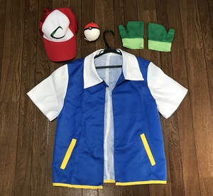 【送料込み】ポケモン サトシコスプレ衣装 手袋 ボール付き サイズM ポケモンGO