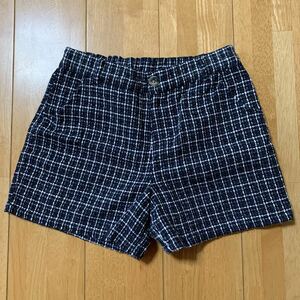 メーカー不明 ショートパンツ レディース ネイビーXホワイトチェック柄 WOMEN サイズ M 中古品 美品2.3回使用品 送料無料