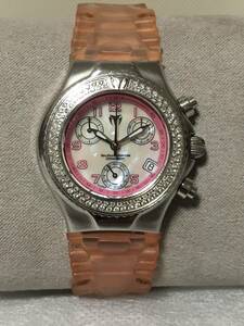  Technomarine chronograph diamond bezel USED goods pink 