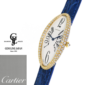   прекрасный товар Cartier Baignoire a long jeWB512031 K18YG оригинальный diamond ручной завод женские наручные часы 