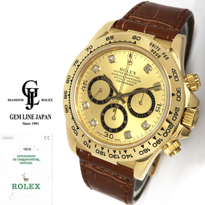   прекрасный товар gyala есть Rolex Daytona 16518G T номер YG/ кожа золотистый, цвет шампанского оригинальный 8P diamond мужской самозаводящиеся часы наручные часы 