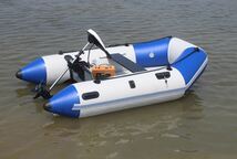 青白 2.4メートル パワーボート V型船底 フィッシングボート ゴムボート 船外機可 釣り_画像1