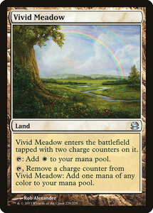 MTG ■土地/英語版■ 《鮮烈な草地/Vivid Meadow》モダンマスターズ MM1