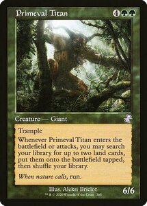 MTG ■緑/英語版■ 《原始のタイタン/Primeval Titan》▲旧枠▲ 時のらせんリマスタ－ TSR