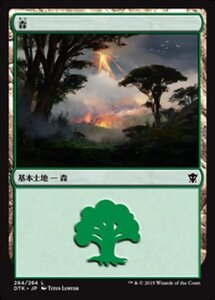 MTG ■土地/日本語版■《森/Forest》タルキール龍紀伝 DTK