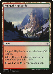 MTG ■土地/英語版■《岩だらけの高地/Rugged Highlands》 タルキール覇王譚 KTK