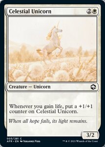 MTG ■白/英語版■ 《天界のユニコーン/Celestial Unicorn》フォーゴトン・レルム探訪　AFR