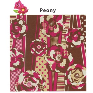 ディア・レディーふろしき「牡丹（ぼたん）Peony」二四巾　約97cm（ワイン、一升瓶、お買い物用に）　y016-051045