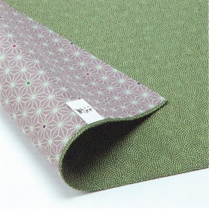 sa.. woven both sides ..... fine pattern × flax leaf [ green × purple ] two width ( pastry ., wine parcel .)y028-030011